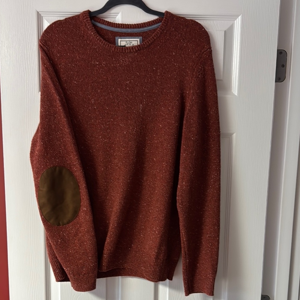 Men's Rust Sweater with Elbow Patch